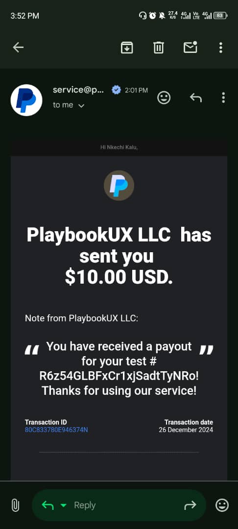 Payment proof